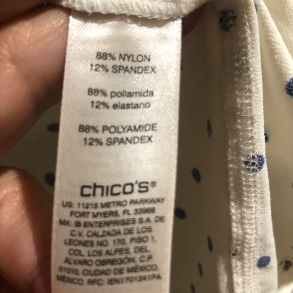 Chicos Womens Black and White Polka Dot Jacquard Top - Picture 3 of 3